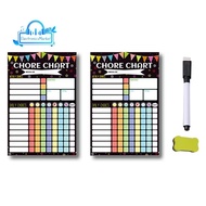 2PCS Magnetic Planning Reward Chart for Teenagers Daily Chores Chart for Refrigerator