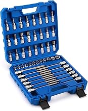 EMENTOL 48PCS 3/8"Dr. Master Torx Bit Socket Set, CR-V, S2 Steel, 5.9" Length Star Bit Socket Set, E