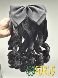 Tóc giả kẹp nơ trung niên tóc búi nơ tóc cài nơ trung niên tóc giả nữ