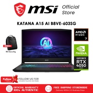 MSI Katana A15 AI B8VE-603SG Gaming Laptop / AMD Ryzen 7 8845HS Processor / GeForce RTX 4050