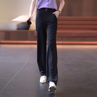 High waist thin wide leg pants Thin section ice silk suit wide leg pants pants