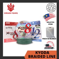 SAMURAI - KYODA High Performance Braided Line (x8/x12) Tali 12 Sulam Tali 8 Sulam Fishing Line Tali 