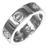 Cartier Love Ring, Size 11, K18 White Gold with 3 Diamonds, Approx. 8.82g, Women's [Pre-owned]