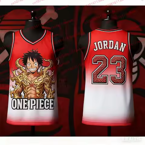 2026 One Piece Basketball Jersey Luffy Jersey Chicago Classic Basketball Michael Jordan 23 Basketbal