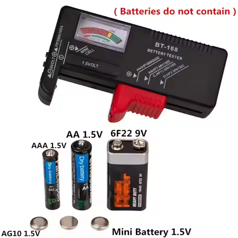 BT-168 Universal Battery Tester Power Meter for AA AAA C D 9V 1.5V Button Cell Color Voltage Checker