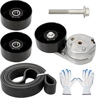 Serpentine Drive Belt Kit w/Tensioner & Idler Fit for F-250 F-350 2008-2010 F-450 F-550 2008 Super D