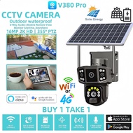 V380 Pro Solar CCTV Camera Outdoor With Wifi Three-Screen 2K Night Vision Two-Way Audio