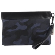 全新未使用 MULBERRY RL5593 皮革迷彩手拿包，附Logo，備用包，手拿包，海軍藍/黑色，男女通用，原價：¥55,000