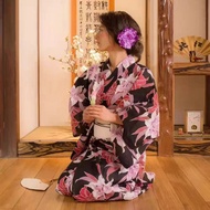 Japanese Kimono Yukata for Women Traditional Formal Wear Pure Cotton Texture Japanese Shooting Tra