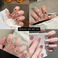 Cute Christmas Snowflake Nail Patches Women’s Deer Nails Detachable Short On Cat Nail Eye Nails F2y5