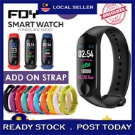 [ADD ON STRAP] M3 Stepping Heart Rate Blood Pressure Sleep Monitoring Bluetooth Smart Men Watch Jam Tangan Lelaki Wanita