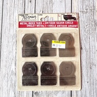 7Gypsies Metal Index Tabs - Antique Silver Circle (Vintage Tabs for Junk Journals, Scrapbooks)