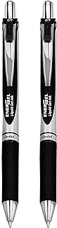 Pentel EnerGel XM BL77 - Retractable Liquid Gel Ink Pen - 0.7mm - 54% Recycled - Black - Pack of 2