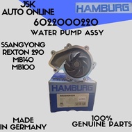 6022000220 WATER PUMP ASSY SSANGYONG REXTON 290 MB100 MB140 100% NEW GENUINE PARTS HAMBURG MADE IN G