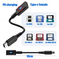 Type-C to 3DS Adapter Charging Cable Power Line for DSI 2DS New 3DS XL LL Console Charger Wire with 