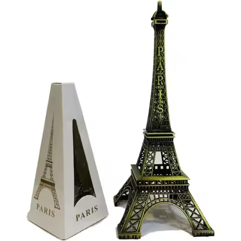 Metal Eiffel Tower Statue Bronze Exquisite Design Eiffel Tower Decorative Ornaments 7 Sizes with Box