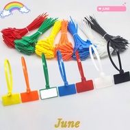 JUNE1 100pcs Cable Tag Strapping Tape Tag Labels Markers Mesh Wire Marker Colorful Tag