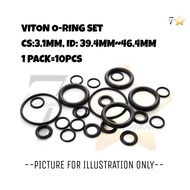 10PCS / FLUOROCARBON / FKM O-RING SETS CS-3.1MM ID-39.4MM~46.4MM VITON O/R (G040-G047)
