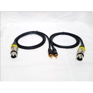 MIXER CABLE TO FEMALE XLR AMPLIFIER TO RCA 1-3 METERS 2 PCS
