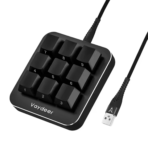 Multifunctional Keyboard with 9 Fully Programmable Keys Macro Setting for Graphic Design Edite & Gam