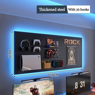 ชั้นวางของ Pegboard โลหะติดผนัง Holeboard เครื่องมือฮาร์ดแวร์ Handcraft Storage Organizer Storage Di