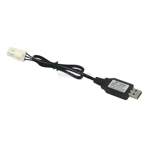 6.4V 600mA USB Charger Cable EL4.5-3P male plug P-TO-R for 2S LiFe Battery RC Car Truck Speed Boat
