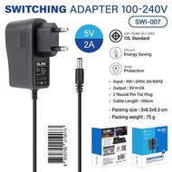 Adapter 5V 2A Switching adapter AC100-240V 1.5A หัว Jack DC รหัสGLK-PCMA052Aจากการรับรอง มอก. พร้อมส