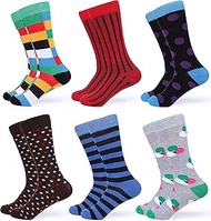 Mens Dress Socks - Funky Colorful Socks for Men - 12 Pack