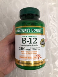 (現貨 3000粒) ~Nature's Bounty 維他命B-12, 2500微克 (Nature's Bounty Vitamin B-12 2500MCG) 