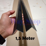 ( 2 batang ) LIST ALUMUNIUM HITAM L 150cm "TEBAL" Lis alumunium siku List L Lis L