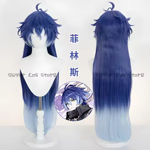 Genshin Impact Kyryll Chudomirovich Flins Cosplay Wig Long Blue Heat Resistant Synthesis Hair Hallow