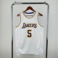 Hot pressing Custom Jersey 2025 Mens 5# Deandre Ayton White/Yellow Swingman Jersey