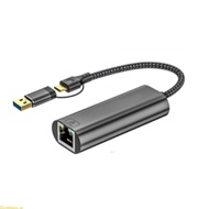 Doublebuy USB+Type C to Ethernet Adapter 2 5Gbps Networking Adapter RJ45 to USB C