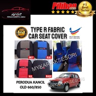 Type R KANCIL OLD Fabric Car Seat Cover(front & rear seat ,total 6 pc,2 headrest)