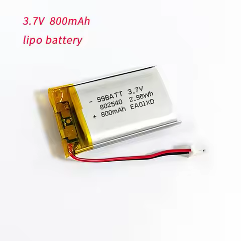 800mAh 802540 082540 Rechargeable Lithium Polymer Battery 3.7V Lipo Pouch Cell for Razor Breast Pump
