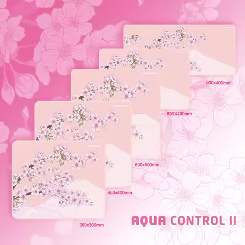 X-Raypad Aqua Control 2 Sakura Mousepad 400x400x4mm Cherry Blossom Durable Stitched Keyboard