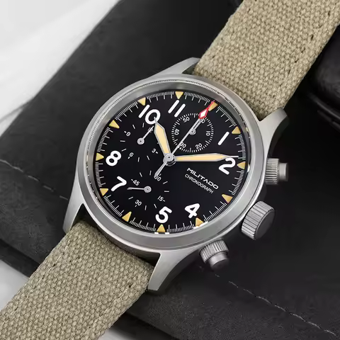 Militado ML1868KF 3 Dial Quartz Watch VK67 Chronograph Movement Luminous Sapphire Glass 100m Waterpr
