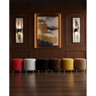 MINIMALIST ROUND SOFA STOOL MADE OF VELVET, MINIMALIST SOFA, BEDROOM STOOL, DRESSING SOFA, INDOOR CA