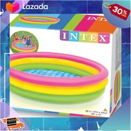 [ ผลิตจากวัสดุคุณภาพดี Kids Toy ] Thaiken สระน้ำกลม 3ชั้น 147x33cm SUNSET Three Ring Pool INTEX 57422 [ เหมาะเป็นของฝากของขวัญได้ ].
