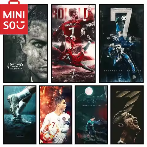 MINISO Oil Painting By Numbers Kits Football Star CR7 Ronaldo Drawing Canvas DIY Pictures By Numbers