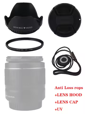 Lens Hood + UV Filter+Cap +Anti loss rope 4 in 1 Kit For Canon canon 500d 600d 700d 60d 70d 5d3 for 