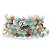 SEVENSTONE 8MM 108 Mala Beads Charm Bracelet Men Women Yoga Bracelet Necklace