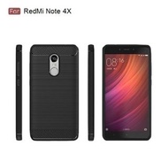 紅米 Note 4X 拉絲炭纖維機背軟膠保護套