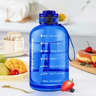 3 Liter Water Bottles with Times to Drink Motivational Straw Sports Big Jug with Handle Leak Proof B
