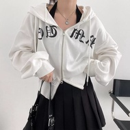 BIG Promo Japanese Zipper Crope Hoodie Jacket Women's Sweater Jacket Double Zipper