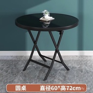 QY*Tempered Glass Table Folding Household Extra Thick Outdoor Stall Table Glass Table Rental House Rental Folding Table