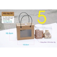 25 Pieces - Food KRAFT Paper Box, 2 800ml - 1kg Aluminum Lid Plastic Box = Q5 KRAFT Box