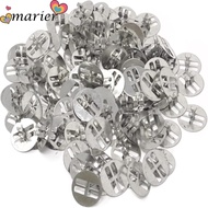 MARIER 100Pcs Candle Manufacturing Bases, Round 2.3 cm/0.91 inch in diameter Metal Wood Wick Clips, 