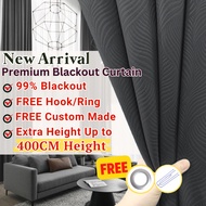 Langsir Blackout Curtain Window Langsir Sliding Door 3 Panel Langsir Tingkap Murah Curtain Blackout 