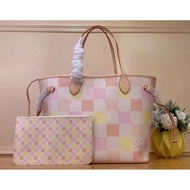 N40668Checkerboard Neverfull Medium Shopping Bag Tote Bag Mommy Bag Shoulder Bag Women's Bag